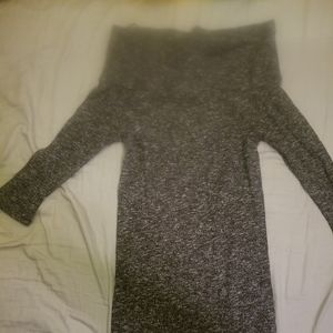 Grey, skin tight knee length sweater dress